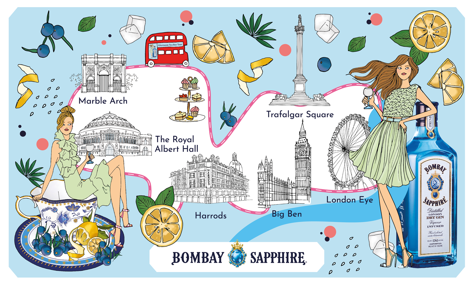 Best London Gift Experiences - Bombay sapphire Afternoon Tea Bus Tour