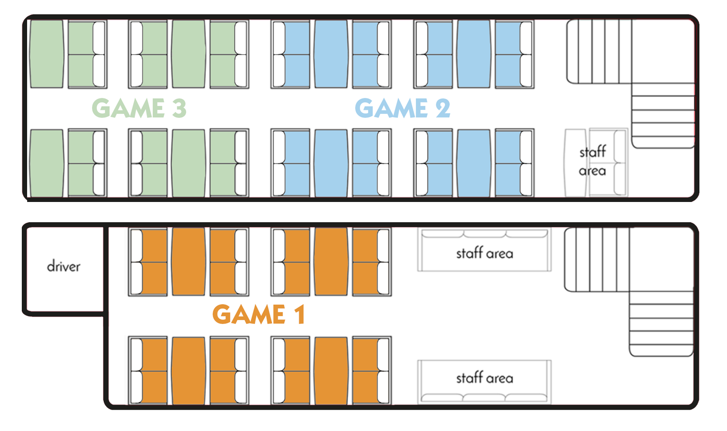 MONOPOLY Bus Private Hire Seating Plan