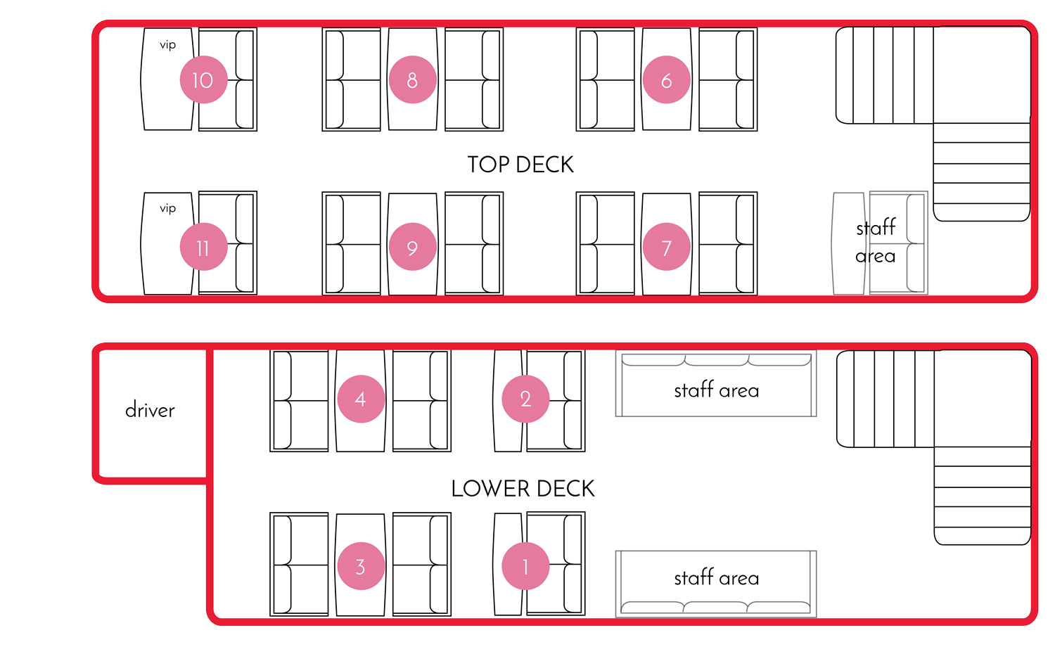 London Bus Hire Classic Bus Seating Plan
