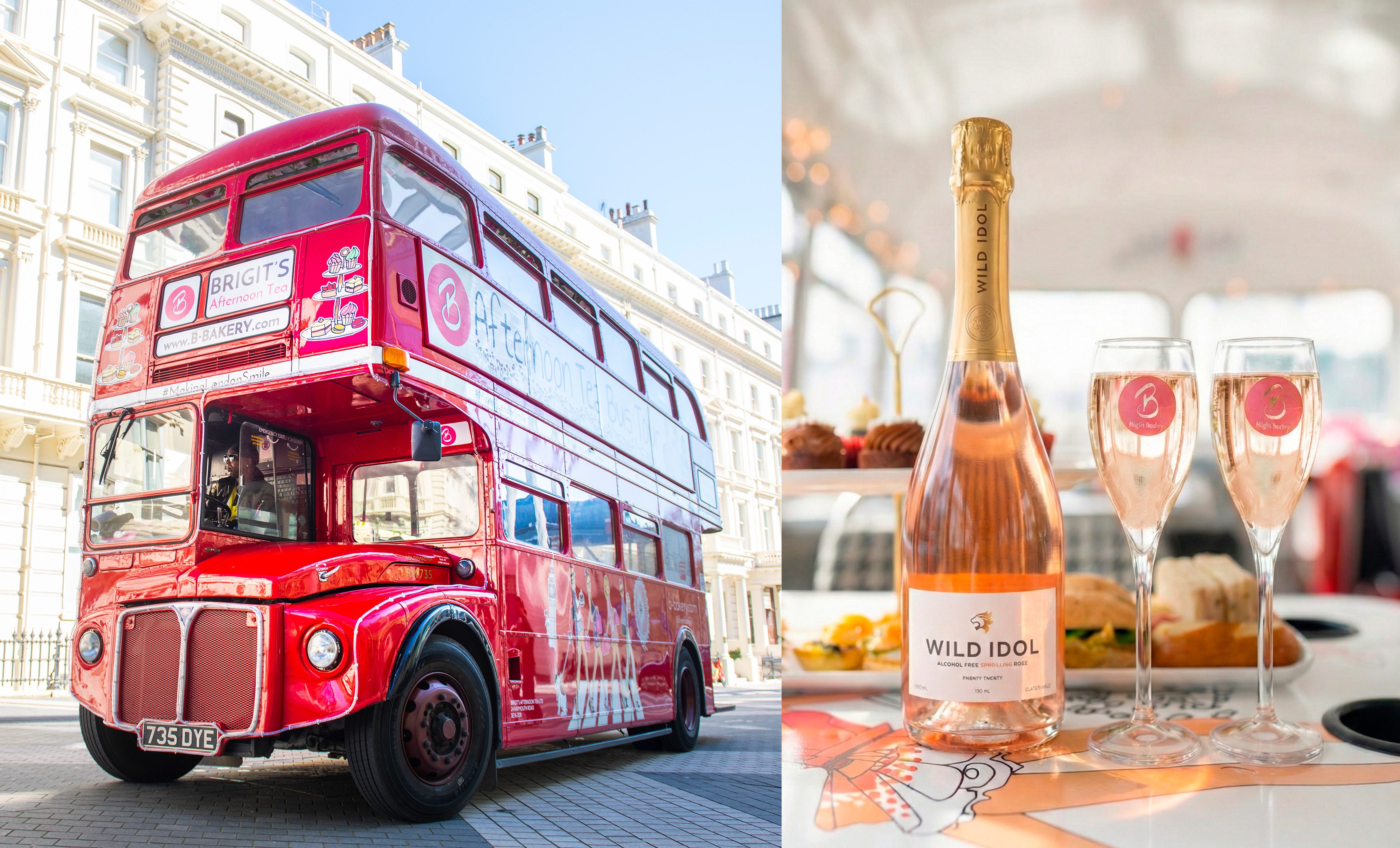 Dry January London: Enjoy Wild Idol onboard Brigit's Afternoon Tea Bus Tours