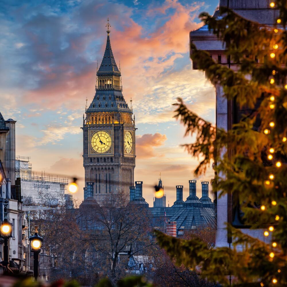 London Christmas lights bus tours - view from Trafalgar Square